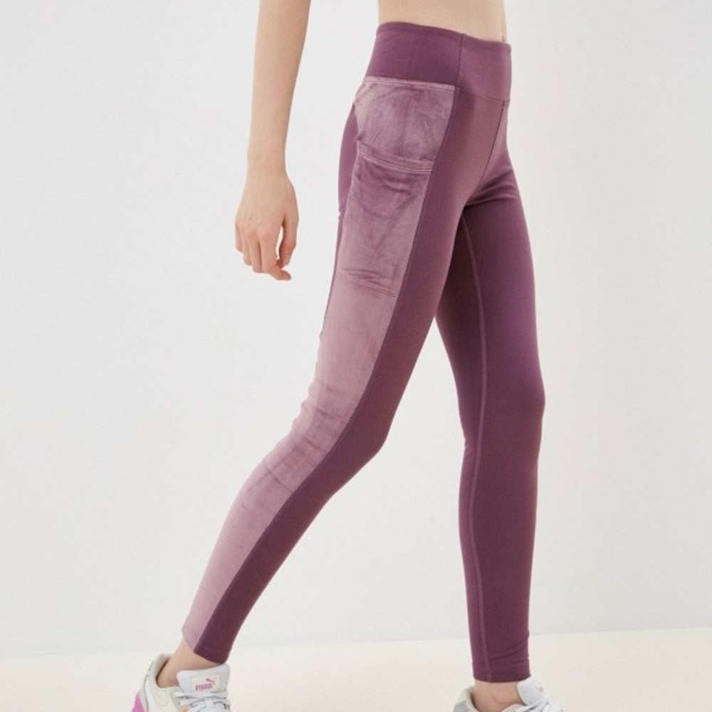 Pink‎ Victoria’s Secret Velour Side Pocket Leggings High Waist Mauve Small - Picture 7 of 15